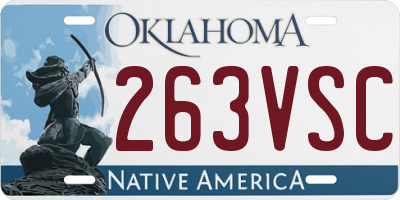OK license plate 263VSC
