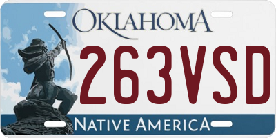 OK license plate 263VSD