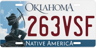 OK license plate 263VSF
