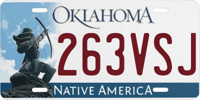 OK license plate 263VSJ