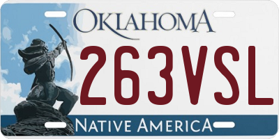 OK license plate 263VSL