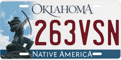 OK license plate 263VSN