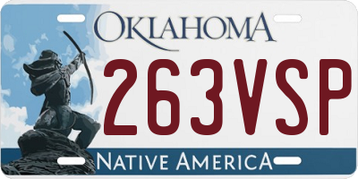 OK license plate 263VSP