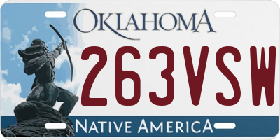 OK license plate 263VSW