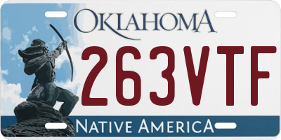 OK license plate 263VTF