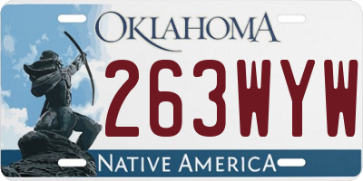OK license plate 263WYW