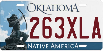 OK license plate 263XLA