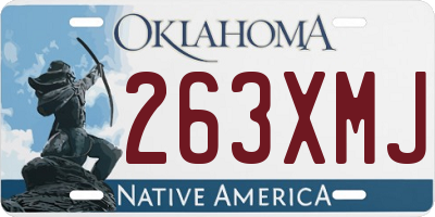 OK license plate 263XMJ
