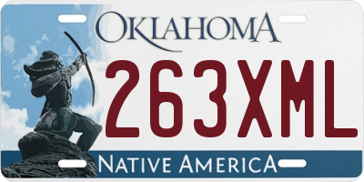 OK license plate 263XML