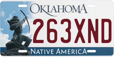 OK license plate 263XND