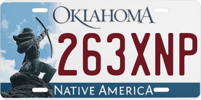 OK license plate 263XNP