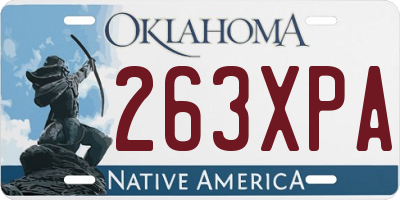 OK license plate 263XPA