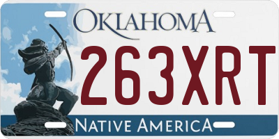 OK license plate 263XRT