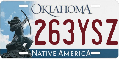 OK license plate 263YSZ
