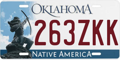 OK license plate 263ZKK