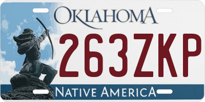 OK license plate 263ZKP