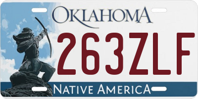 OK license plate 263ZLF