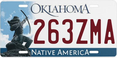 OK license plate 263ZMA