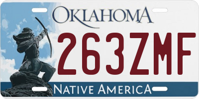 OK license plate 263ZMF