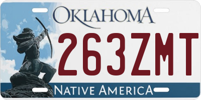 OK license plate 263ZMT