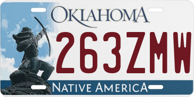 OK license plate 263ZMW