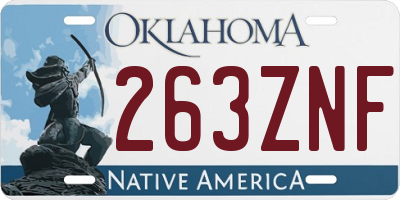OK license plate 263ZNF