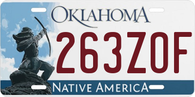 OK license plate 263ZOF