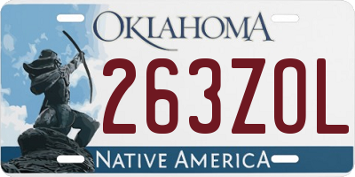 OK license plate 263ZOL