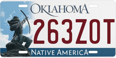 OK license plate 263ZOT