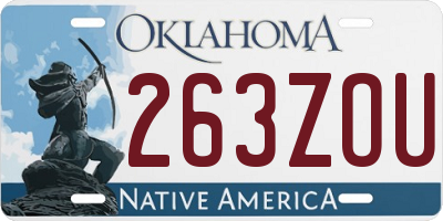 OK license plate 263ZOU