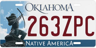 OK license plate 263ZPC