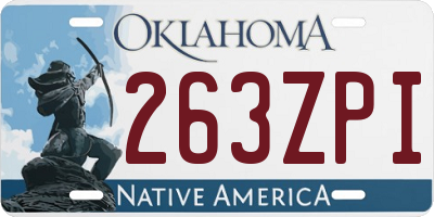 OK license plate 263ZPI