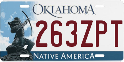 OK license plate 263ZPT