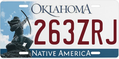 OK license plate 263ZRJ