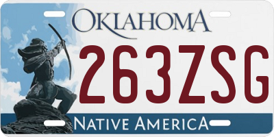 OK license plate 263ZSG