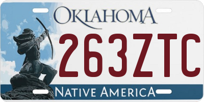 OK license plate 263ZTC