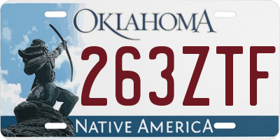 OK license plate 263ZTF