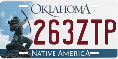 OK license plate 263ZTP