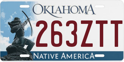 OK license plate 263ZTT