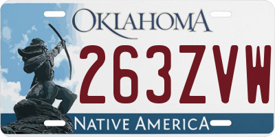 OK license plate 263ZVW
