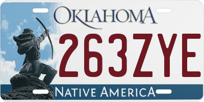 OK license plate 263ZYE