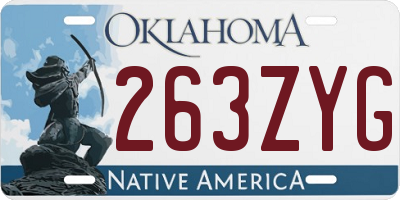 OK license plate 263ZYG