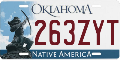 OK license plate 263ZYT