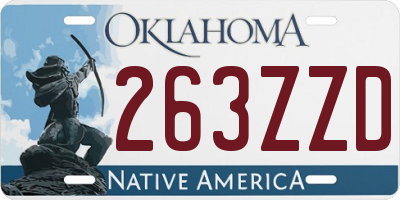 OK license plate 263ZZD