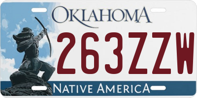 OK license plate 263ZZW