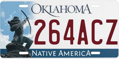 OK license plate 264ACZ