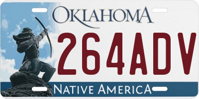 OK license plate 264ADV