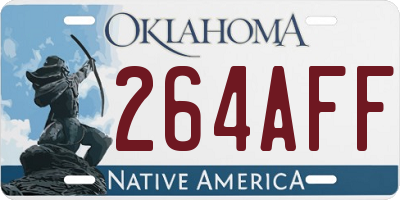 OK license plate 264AFF