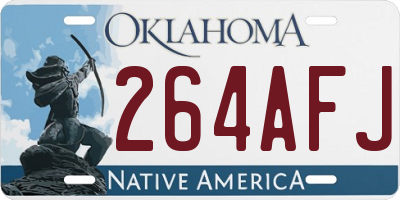 OK license plate 264AFJ