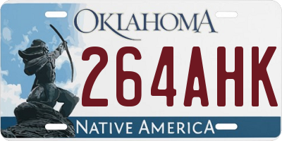 OK license plate 264AHK